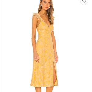 Revolve dress | Dravin Midi Dress Pale Yellow